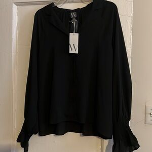 Black button down blouse